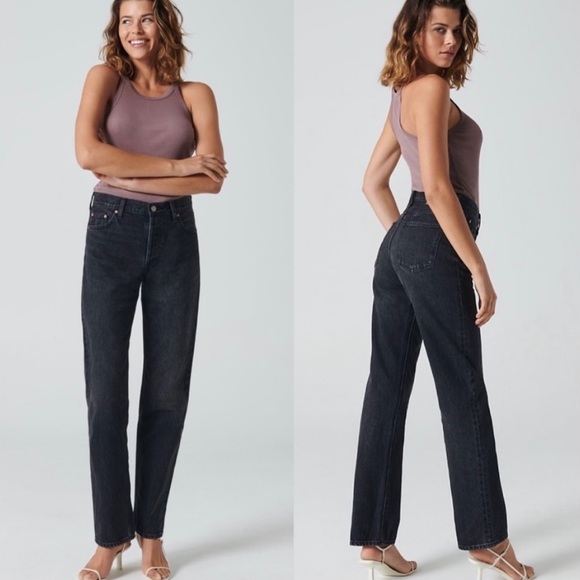 Aritzia Denim Forum The Patti Mid Rise Straight 31L, Size 27 - Picture 4 of 4